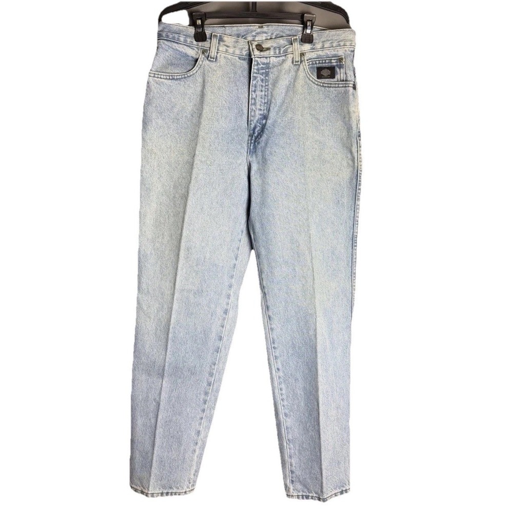 Vintage Harley Davidson Classic Fit Leg Jeans Women's Size 12R Light Wash Thick